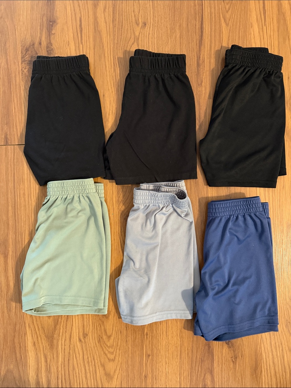 Kids Athletic Shorts - Pack with Black, Light Blue, Blue, Mint